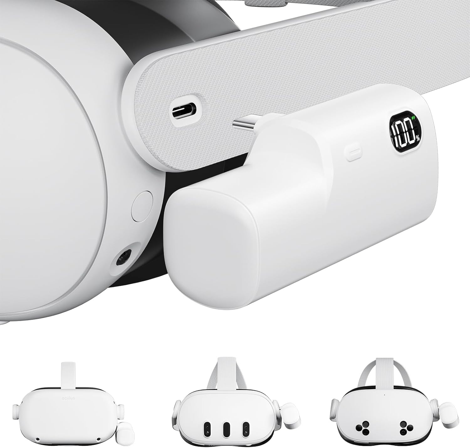 Gaming Headphone Accessories - แบตเตอรี่สำรองสำหรับ Meta Quest 3/3S สำหรับ Oculus