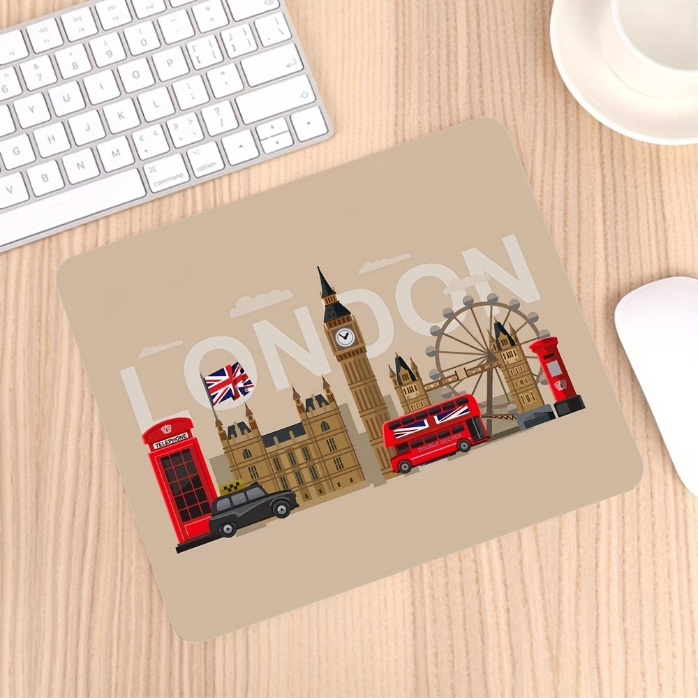 Gaming Accessories London - สถานที่สําคัญของลอนดอนแผ่นรองเมาส์ยางแผ่นกันลื่นสําหรับเล่นเกมคอมพิวเตอร์Mousepadสํานักงานอุปกรณ์เสริมโต๊ะOrganizerพรมPlaymat