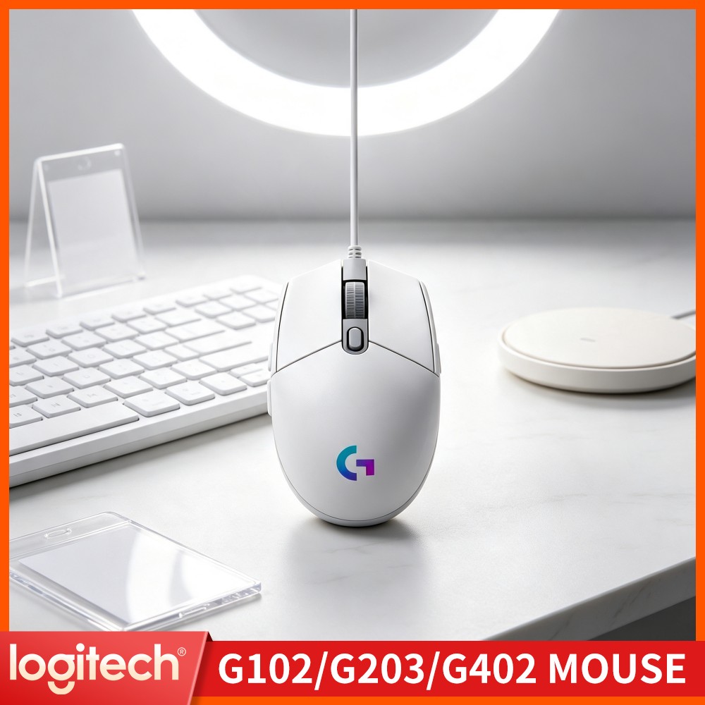 Logitech Mouse G203 - เมาส์เกมมิ่งแบบมีสาย Logitech G203 รองรับการจับที่ถูกหลักสรีรศาสตร์ ไฟ RGB