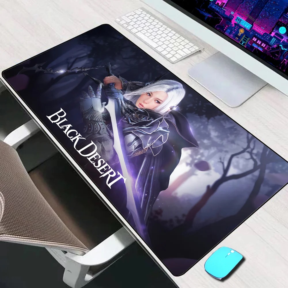 Gaming Accessories Online - แผ่นรองเมาส์ขนาดใหญ่สำหรับเล่นเกมลายทะเลทรายสีดำแผ่นรองเมาส์แป้นพิมพ์แล็ปท็อปขนาดใหญ่แผ่นรองเมาส์คอมพิวเตอร์สำหรับนักเล่นเกมขนาด XXL