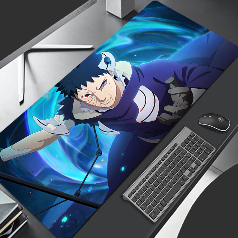 Gaming Accessories For Gaming Setup - แผ่นรองเมาส์อะนิเมะคาร์เปขนาดใหญ่นารูโตะ โอบิโตะ อุจิวะพีซีเกมเมอร์คอมพิวเตอร์เมาส์แพด วาร์มิโลคีย์บอร์ดอุปกรณ์เสริมสำหรับเล่นเกมแผ่นรองเม้าส์แบบขยาย