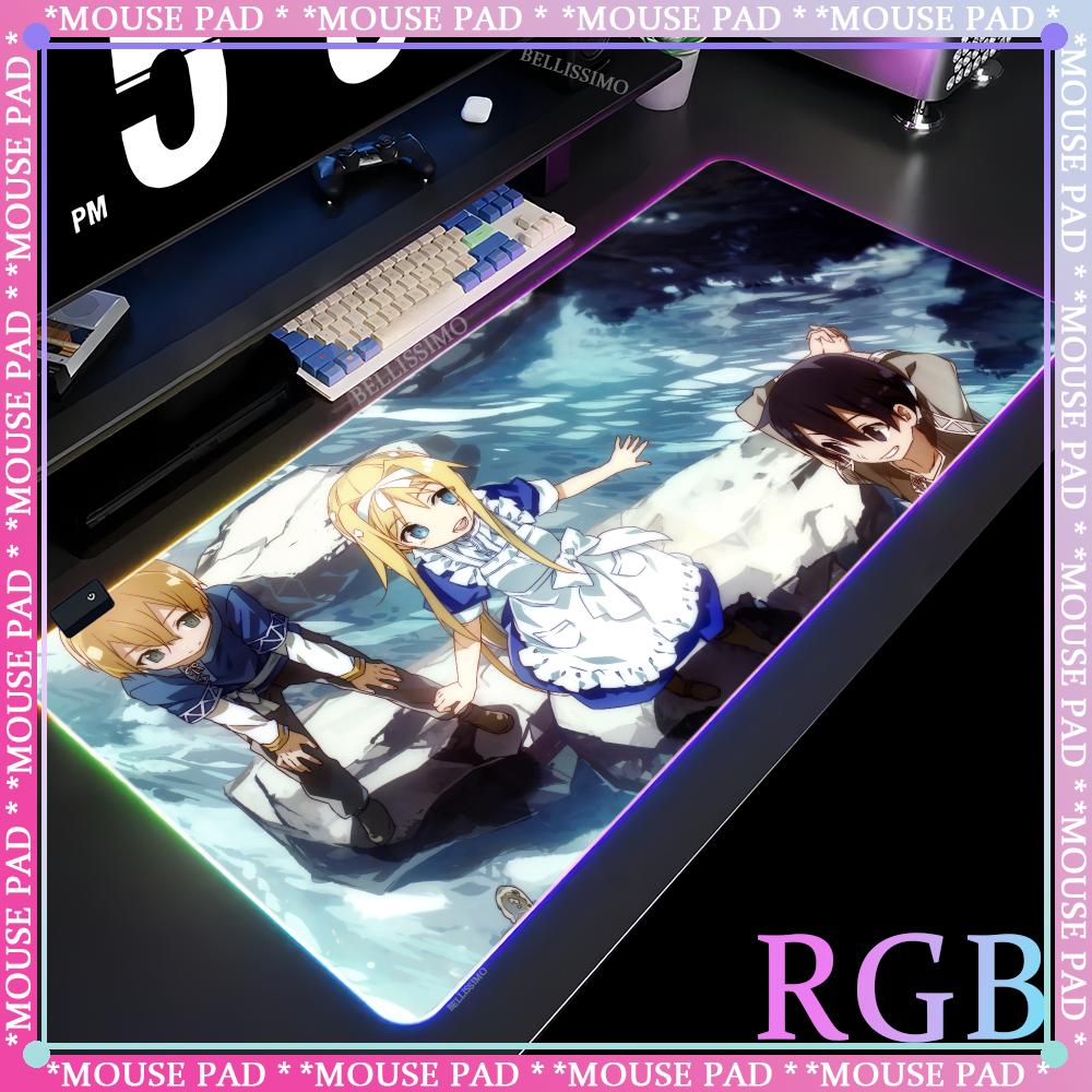 Gaming Accessories Online - แผ่นรองเมาส์เกมมิ่ง LED Sword Art Online แผ่นป้องกันโต๊ะทำงาน