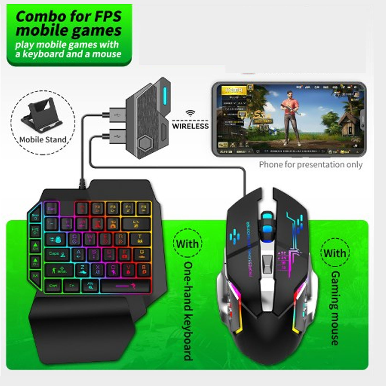ชุดแปลงเมาส์คีย์บอร์ด ชุดคีย์บ - Gaming Accessories For Phone บทวิจารณ์และราคา