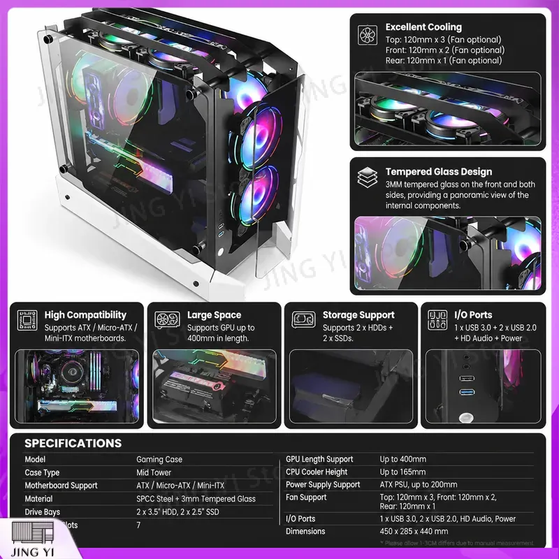 เคสคอมพิวเตอร์เกมมิ่ง mATX สำห - Gaming Hardware And Accessories บทวิจารณ์และราคา