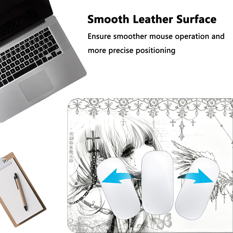 แผ่นรองเมาส์หนังสีดำสีขาวอะนิเ - Gaming Accessories For Gaming Setup บทวิจารณ์และราคา